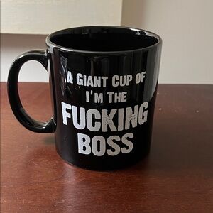Spencer’s 22 oz “A Giant Cup of I’m the F***ing Boss” Mug